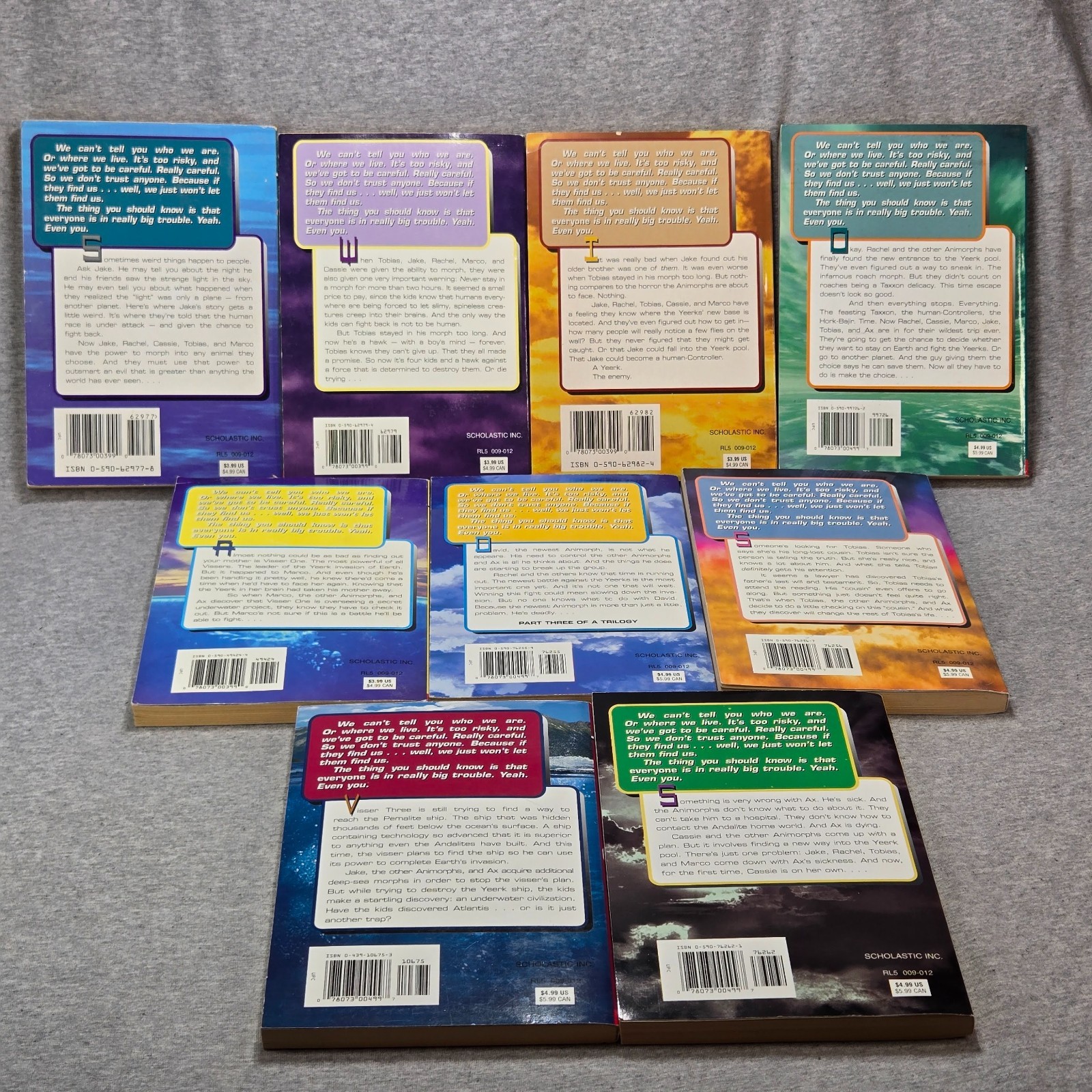 Lot of 9 First Edition Animorphs Series Books by K. A. Applegate Vintage