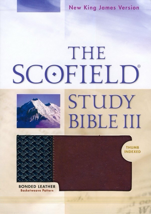 The Scofield Study Bible III NKJV – Leather Bounded Bastketweave, Thumb Indexed