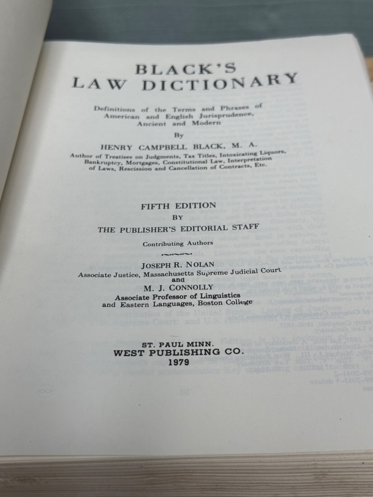 BLACK’S LAW DICTIONARY: DEFINITIONS OF TERMS AND PHRASES By Henry Campbell Black