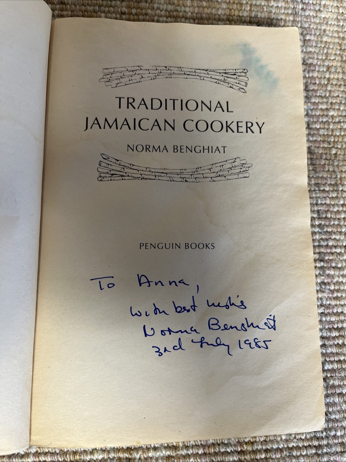 Traditional Jamaican Cookery SIGNED by The Author Norma Benghiat ￼