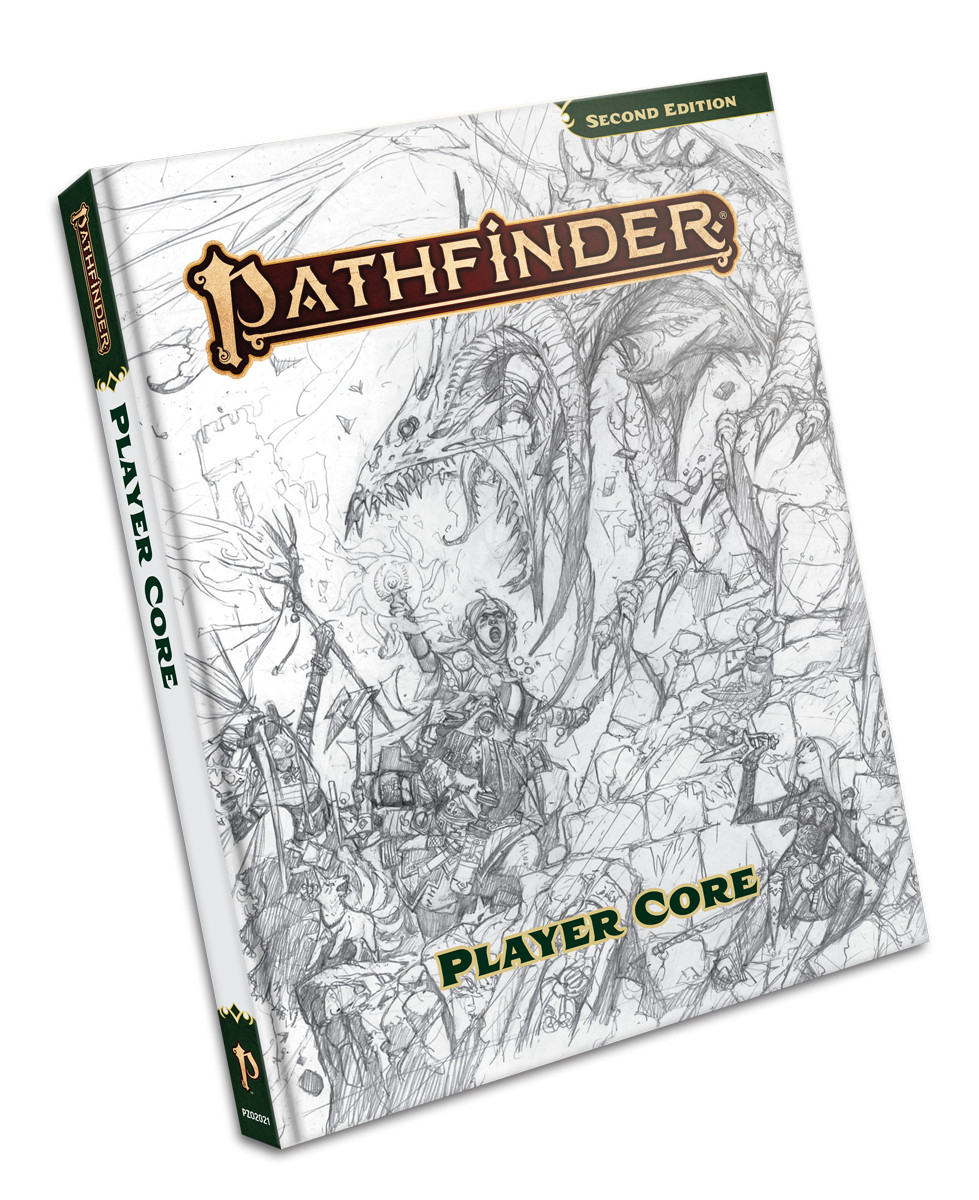 Pathfinder 2E: Player Core Sketch Cover PZO 12001-SK