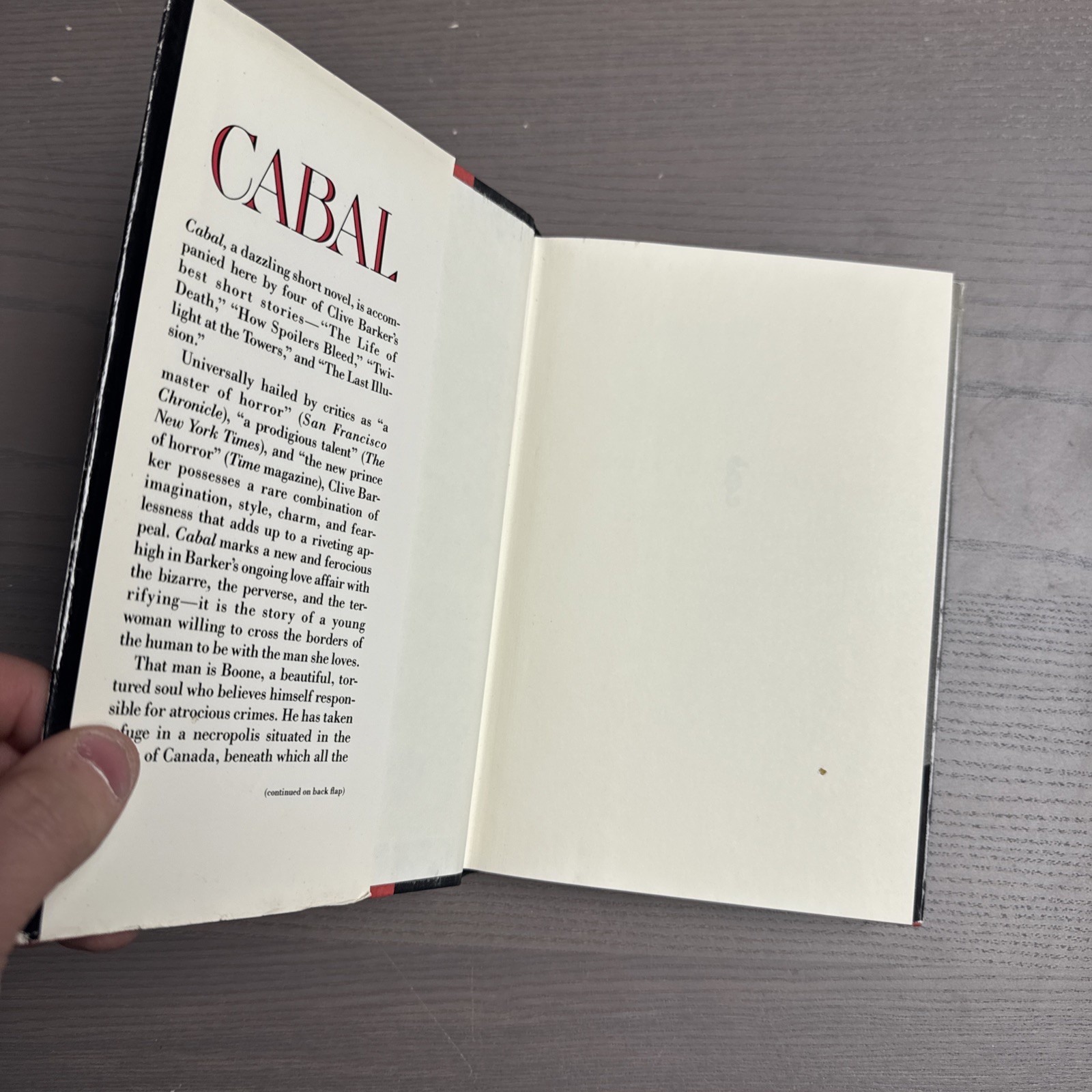 Cabal by Clive Barker (1988, Hardcover) GOOD Horror Used