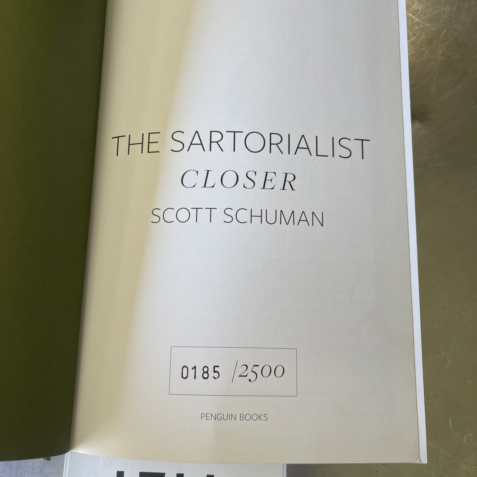 The Sartorialist Closer by Scott Schuman HC LIMITED EDITION 185/2500.