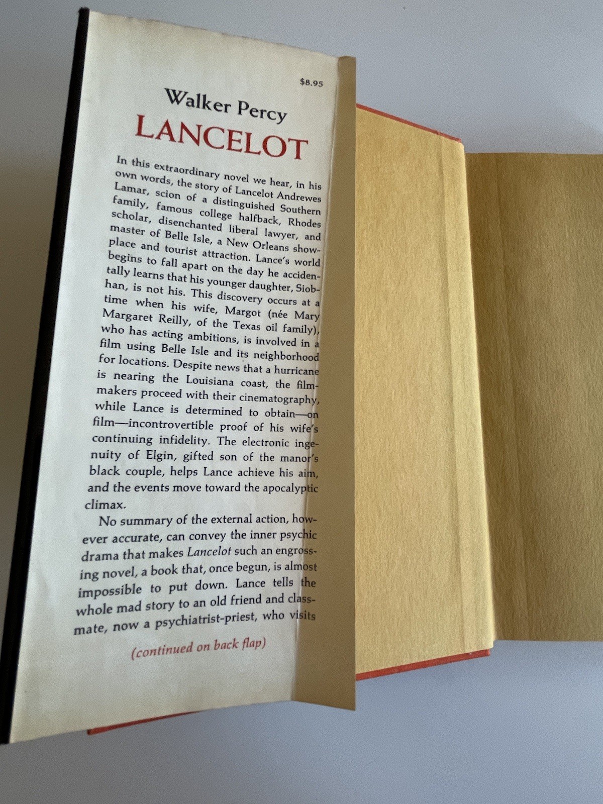 Walker Percy – Lancelot – HB DJ First Edition Second Printing – 1977