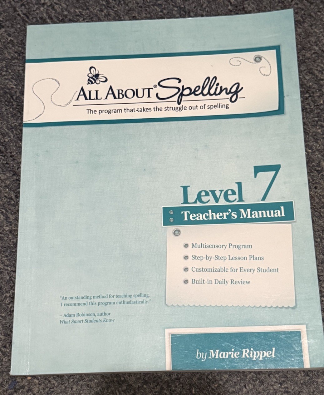 All About Spelling Level 7: Teacher’s Manual Homeschool Rippel Like New