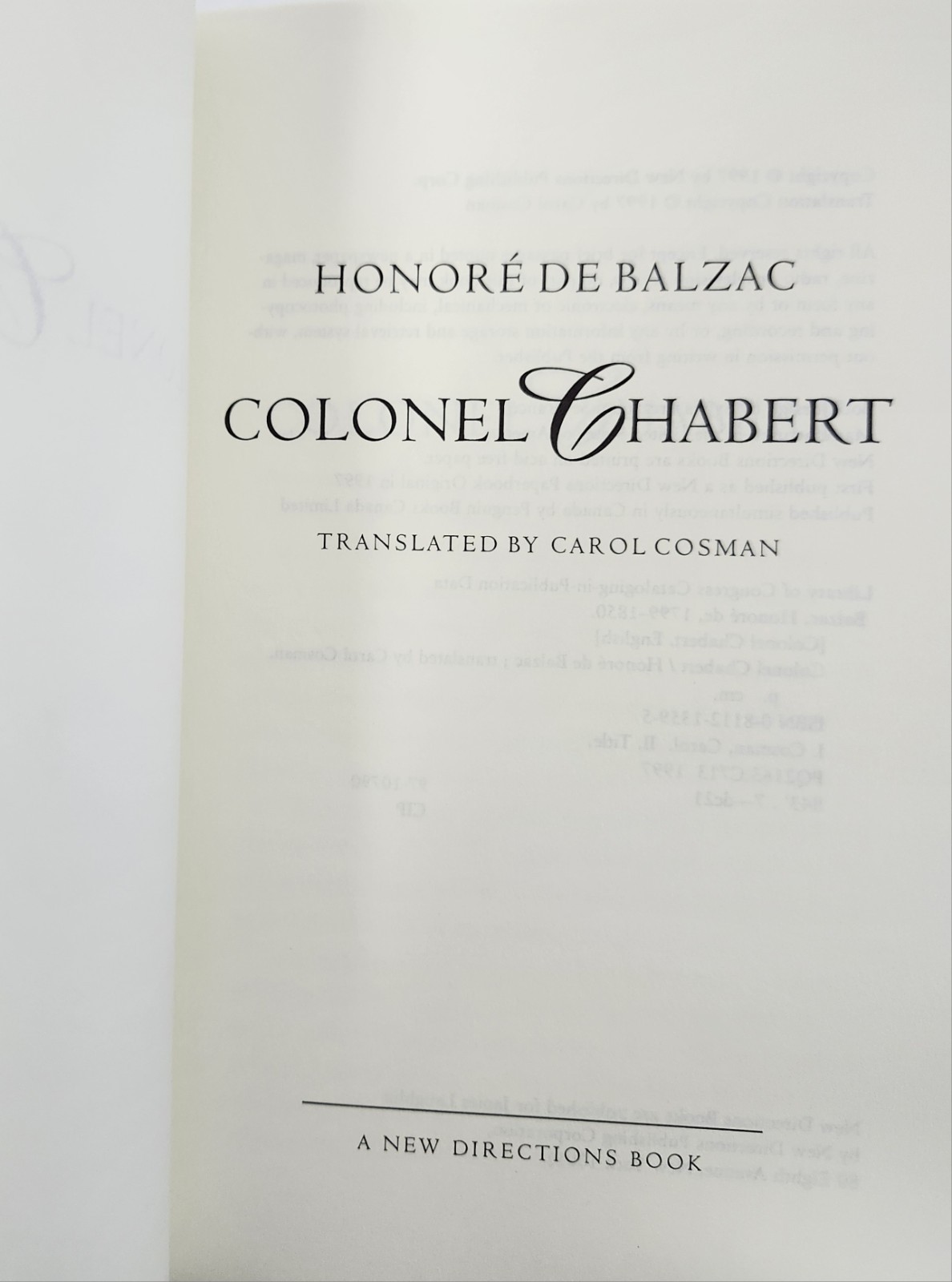 Colonel Chabert by Honore De Balzac (1997, TP) Classic French Literature EXC Con