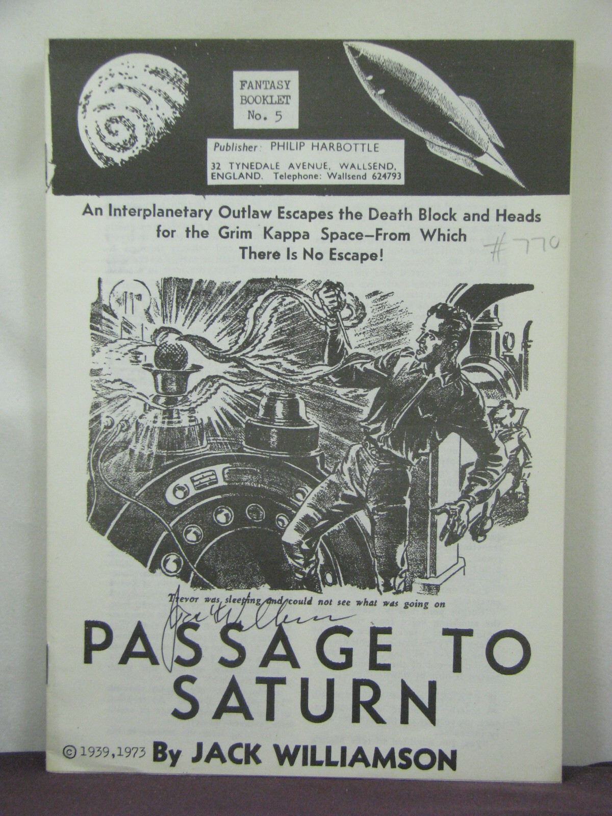 1st,signed by author,Passage to Saturn by Jack Williamson, 1973, stapled booklet