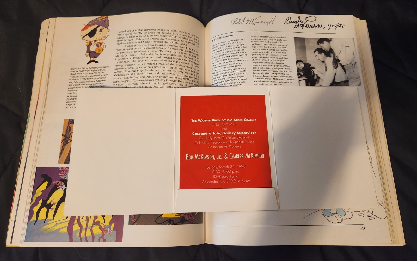 Signed by BOB & CHARLES MCKIMSON on Page 129. THAT’S ALL FOLKS! Warner Bros