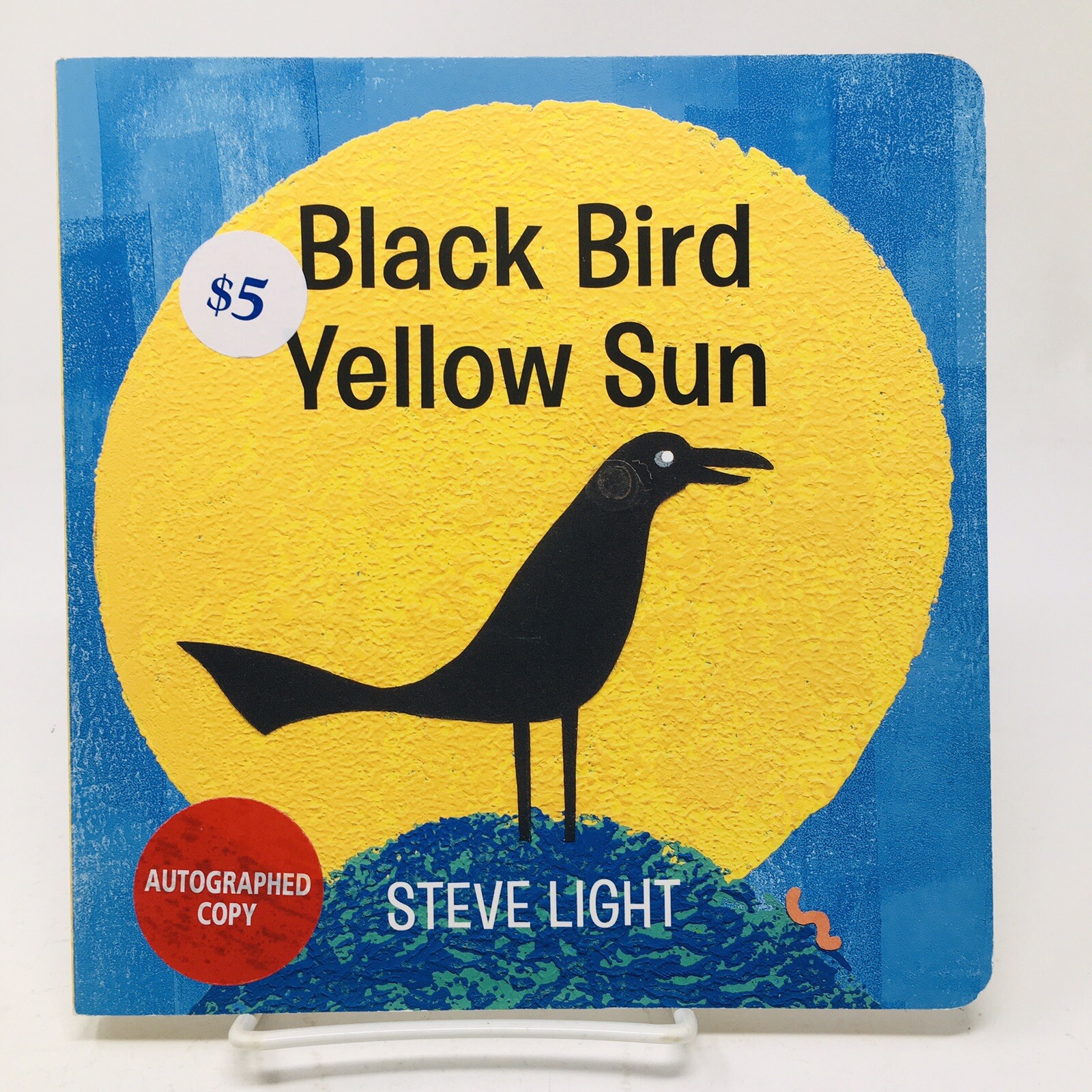 Autographed Steve Light Black Bird Yellow Sun Board Book Children Picture Signed