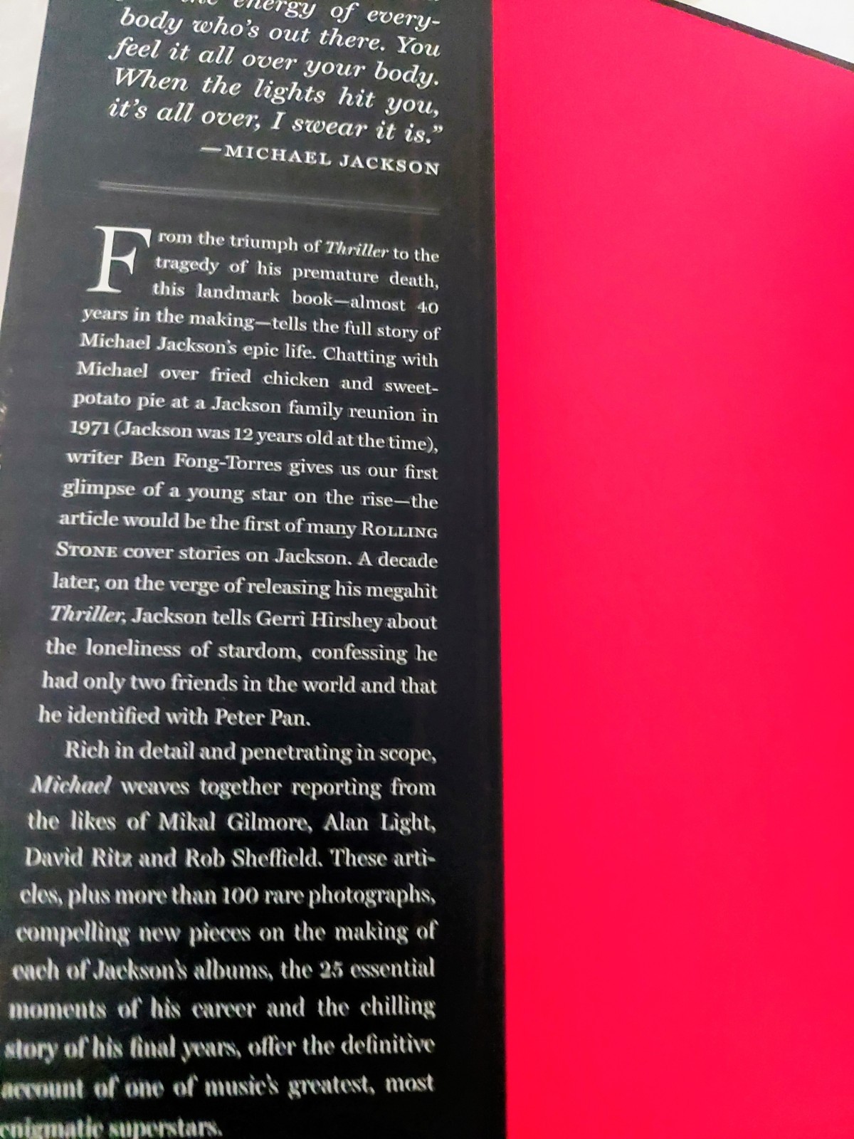 Michael Jackson Book Michael by the Editors of Rolling Stone Harper Studio New