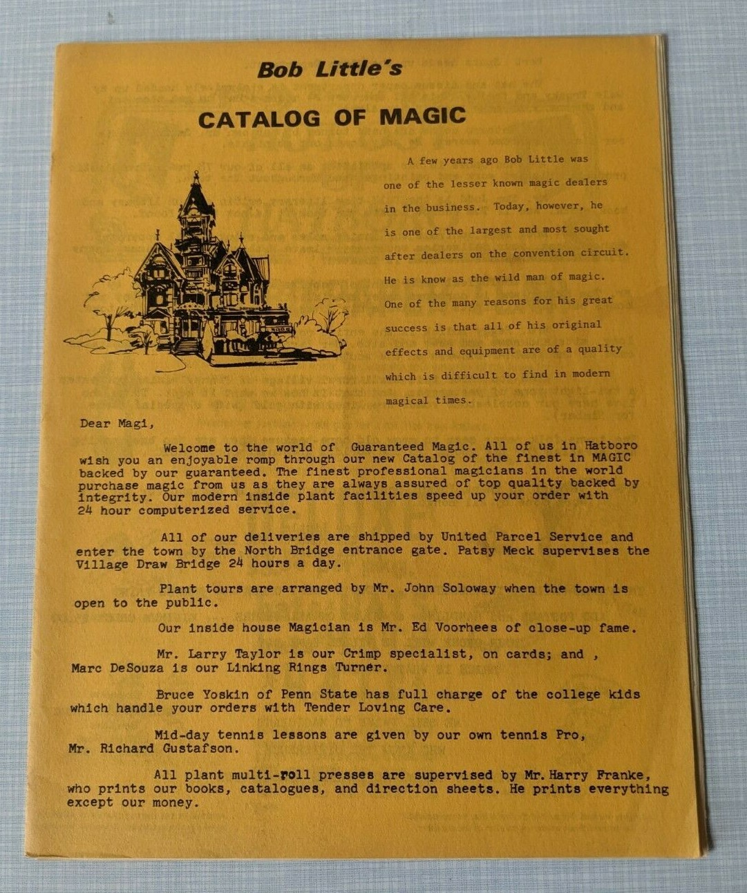 Bob Little’s Catalog of Magic Brochure 1974 24 Pages