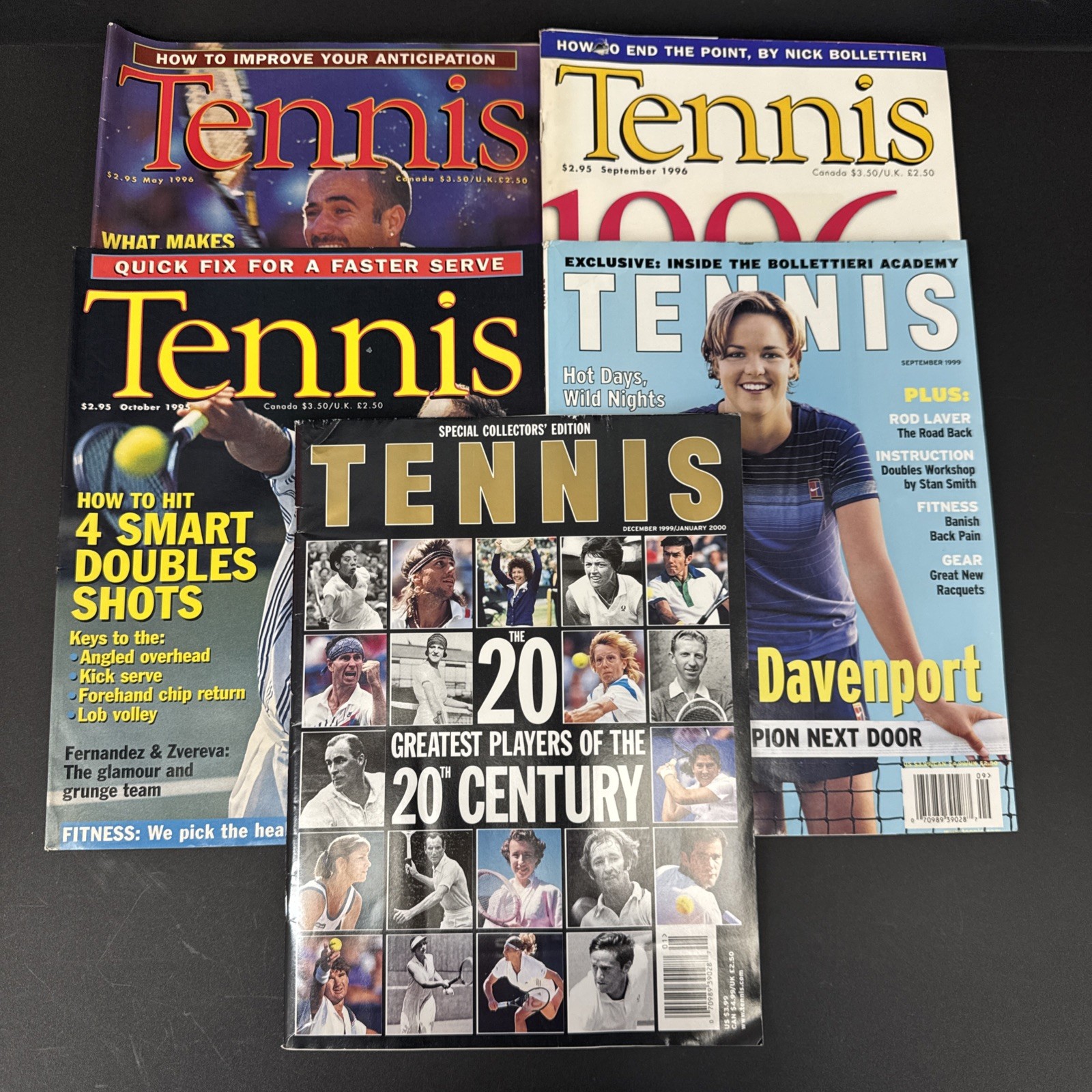 TENNIS MAGAZINES/ Lot Of 5 (1995, 1996, 1999)