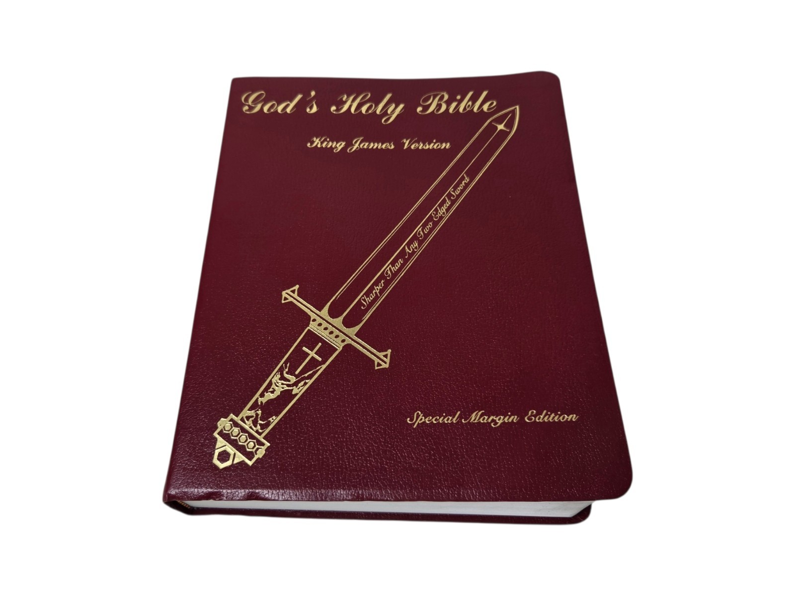 God’s Holy Bible KJV Special Margin Edition LARGE PRINT 1999 Burgundy Red Letter