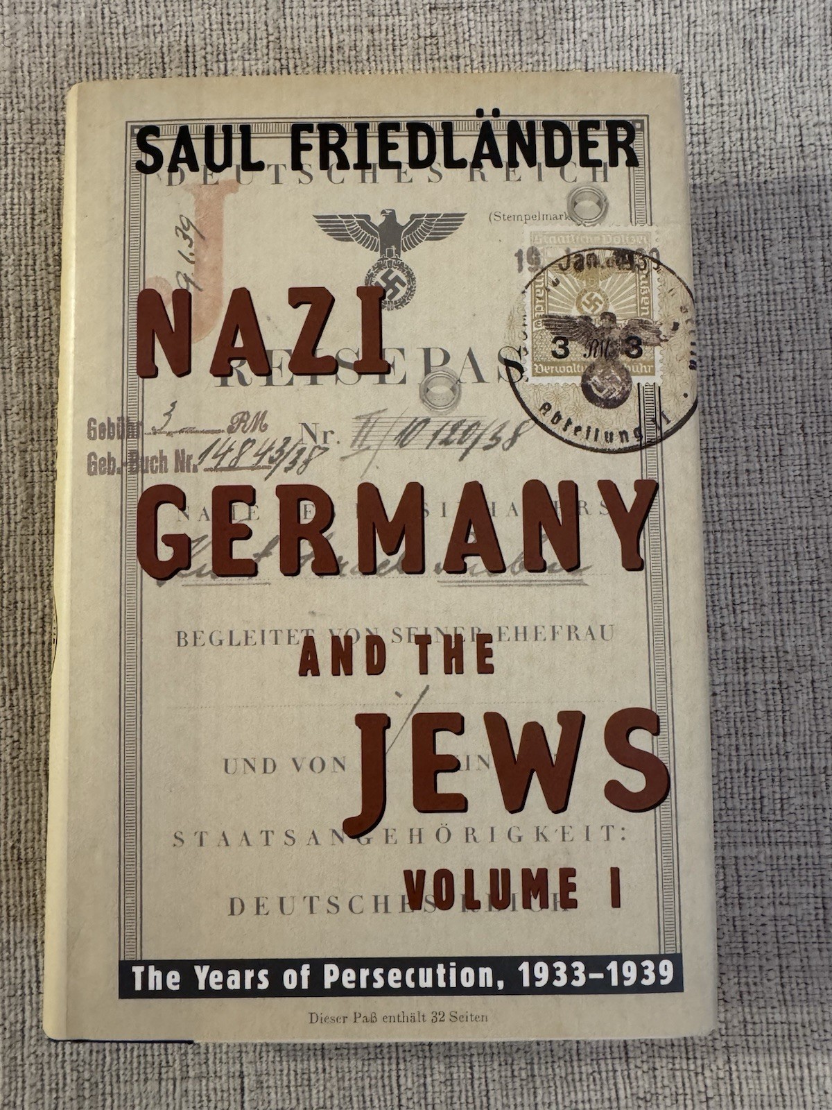 Nazi Germany and the Jews Vol 1 Years of Persecution 1933-1939 HC 1st Ed 1997