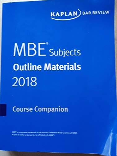 MBE Subjects- Outline Materials 2018 Course Companion – Paperback – GOOD
