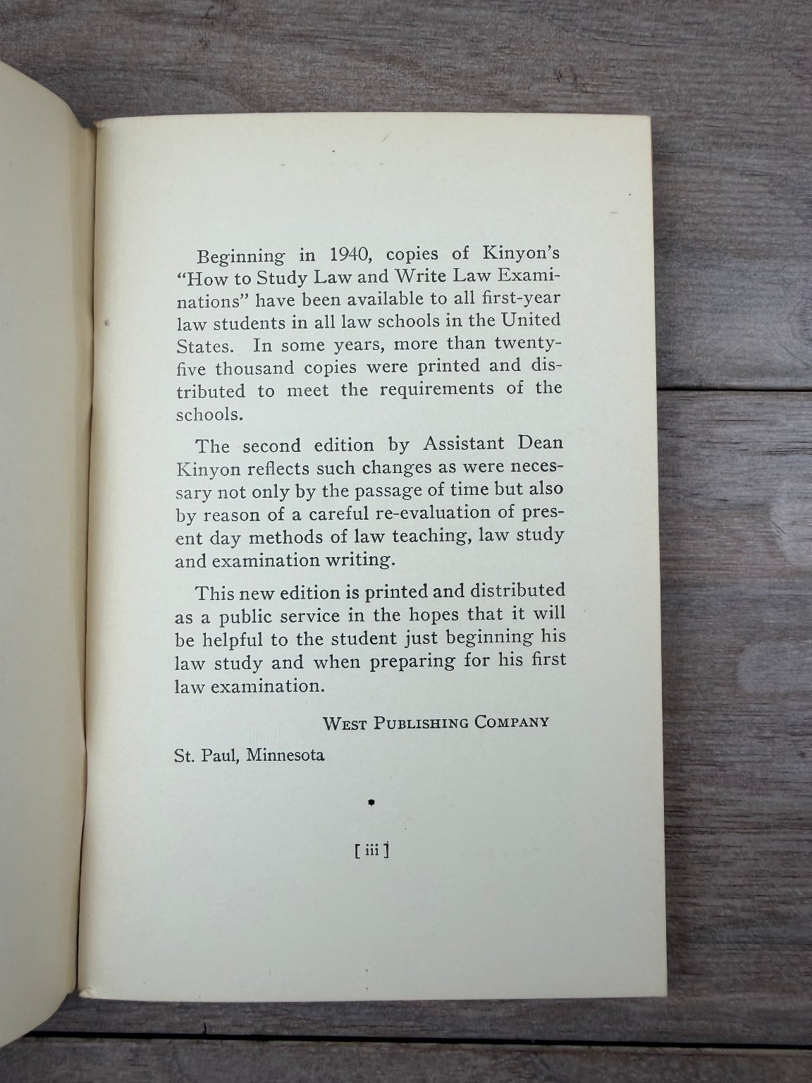 How To Study Law Write Law Examinations Kinyon 1951 Second Ed West Publishing