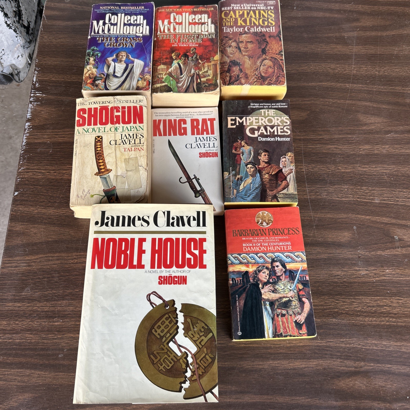 James Clavell Colleen McCullough Damion Hunter Historical Fiction Lot Of 8