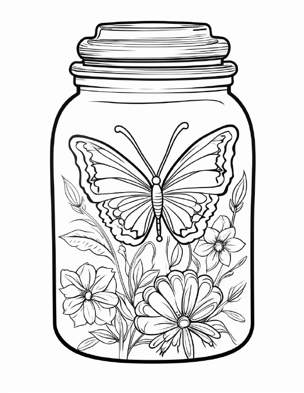 Butterfly Coloring Book for Adults & Kids – Stress Spiral Bound Coloring Book