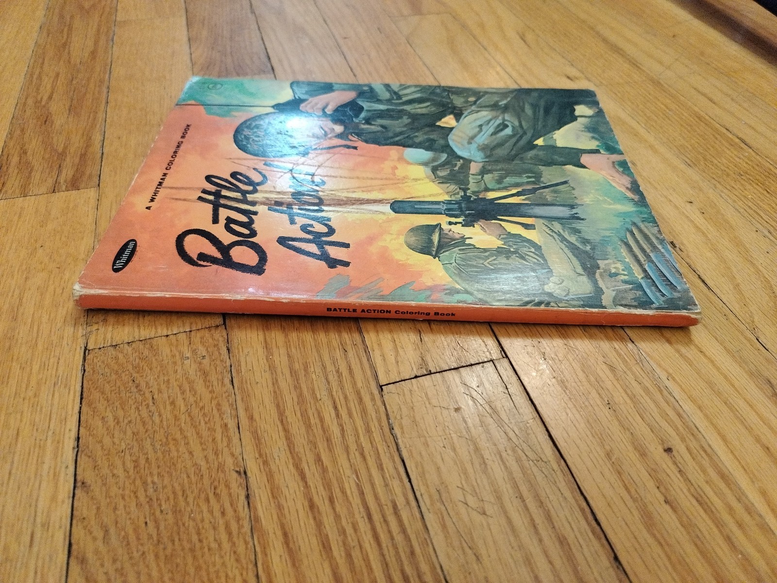 WHITMAN BATTLE ACTION COLORING BOOK, FEW PAGES COLORED 1118