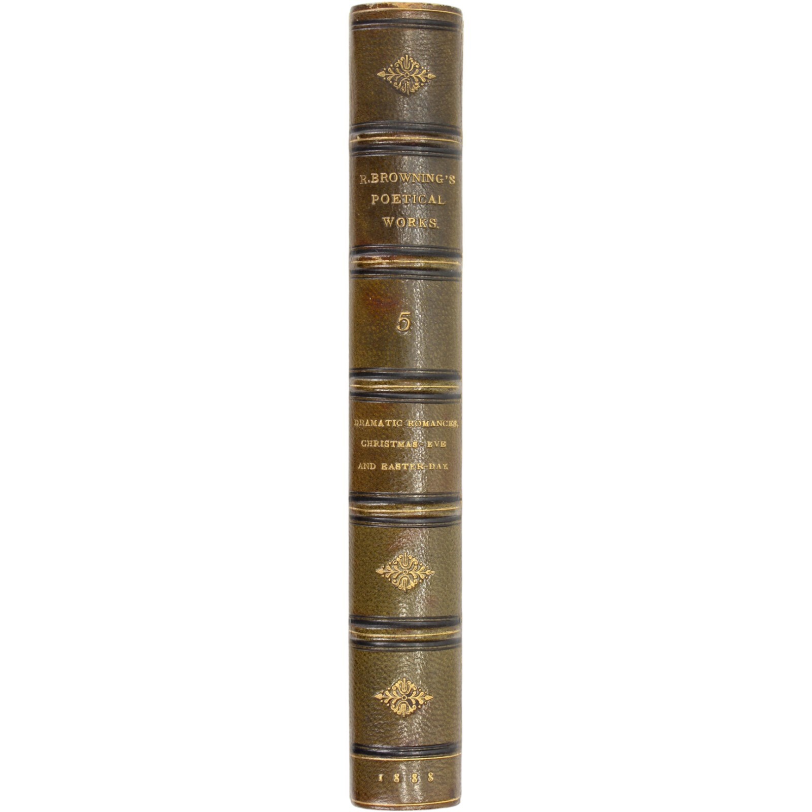 ROBERT BROWNING LEATHER BOUND FINE BINDING POETRY 1888 VOL 6 ONLY SMITH ELDER UK