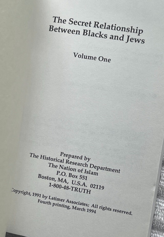 THE SECRET RELATIONSHIP BETWEEN BLACKS AND JEWS Vol.1 Nation Of Islam 1st/4th !!