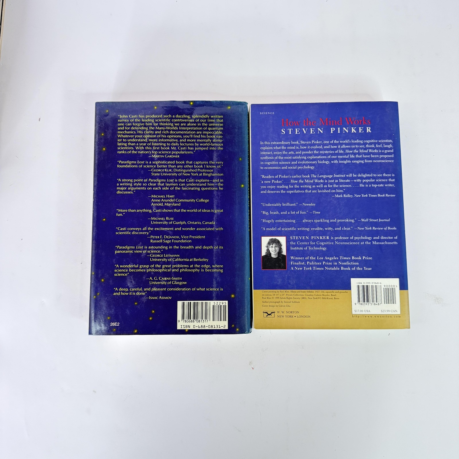 Lot 2 Cognitive Science Books Steven Pinker How The Mind Works Casti HC PB