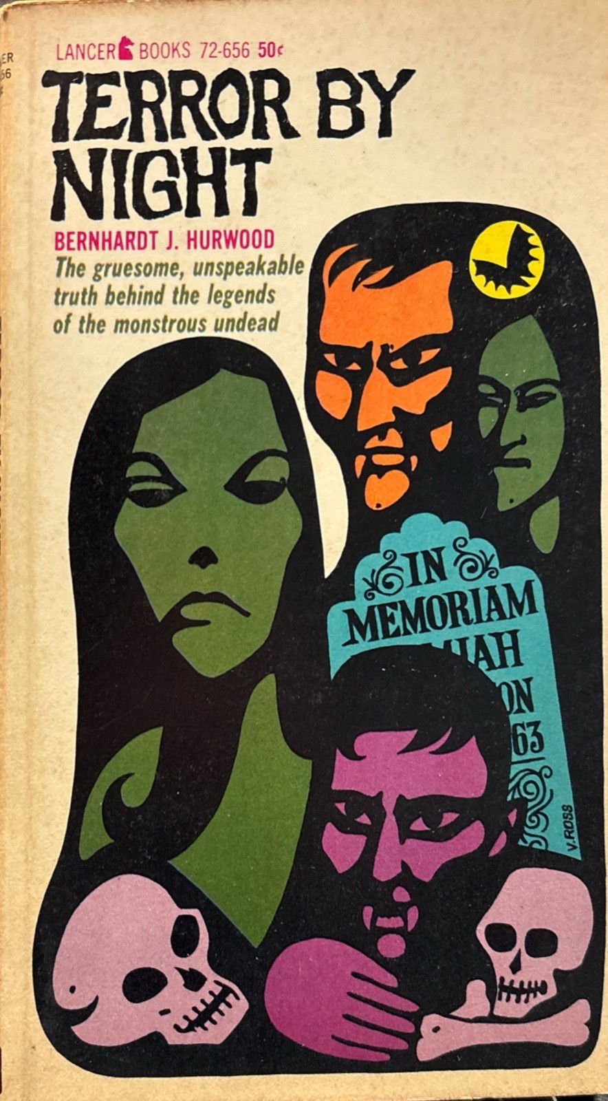 Terror by Night by Bernhardt J. Hurwood 1963 Lancer 72-656 Paperback