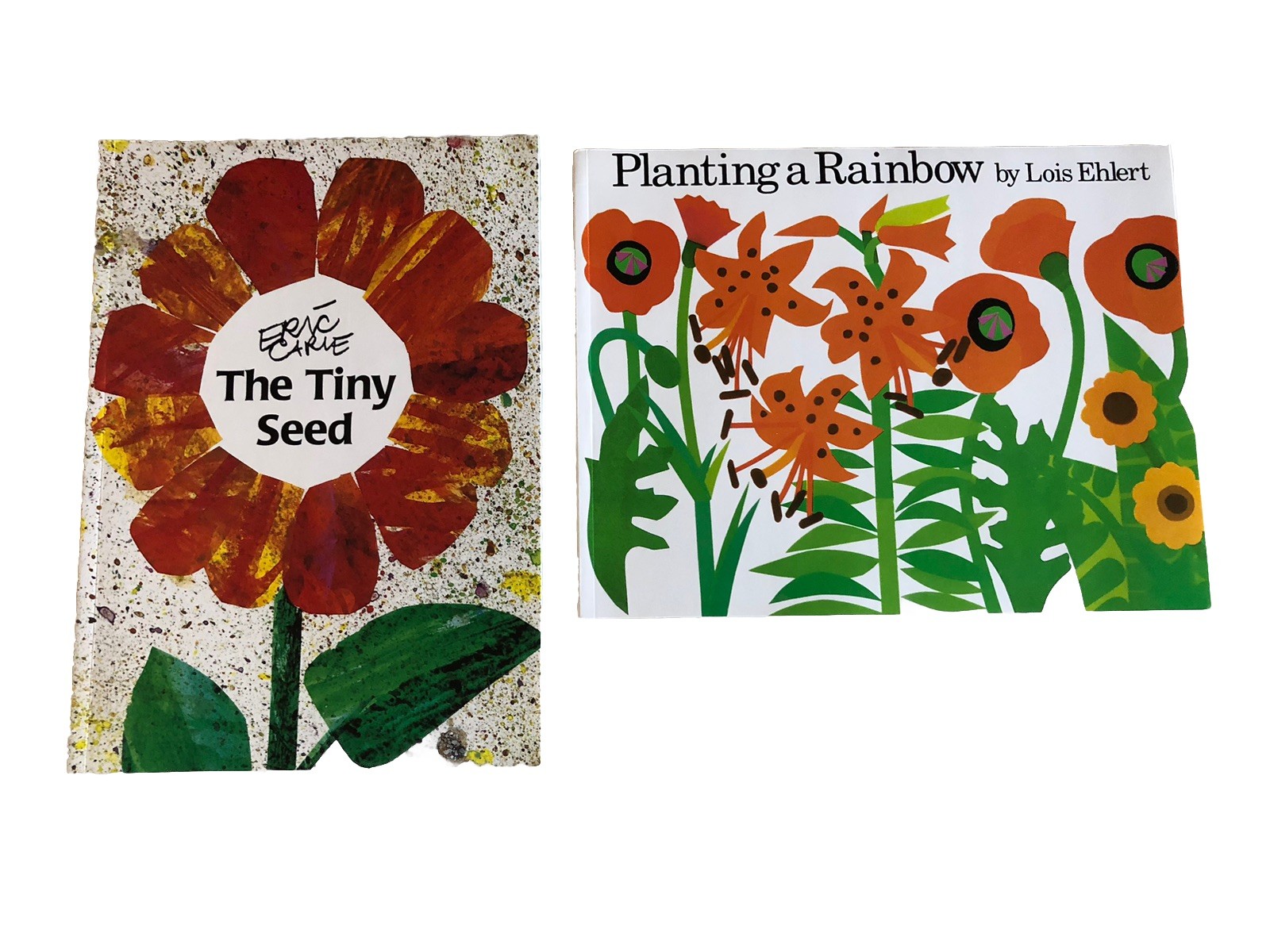 Children’s Books Lot of 2 Eric Carl Lois Ehlert The Tiny Seed Planting a Rainbow