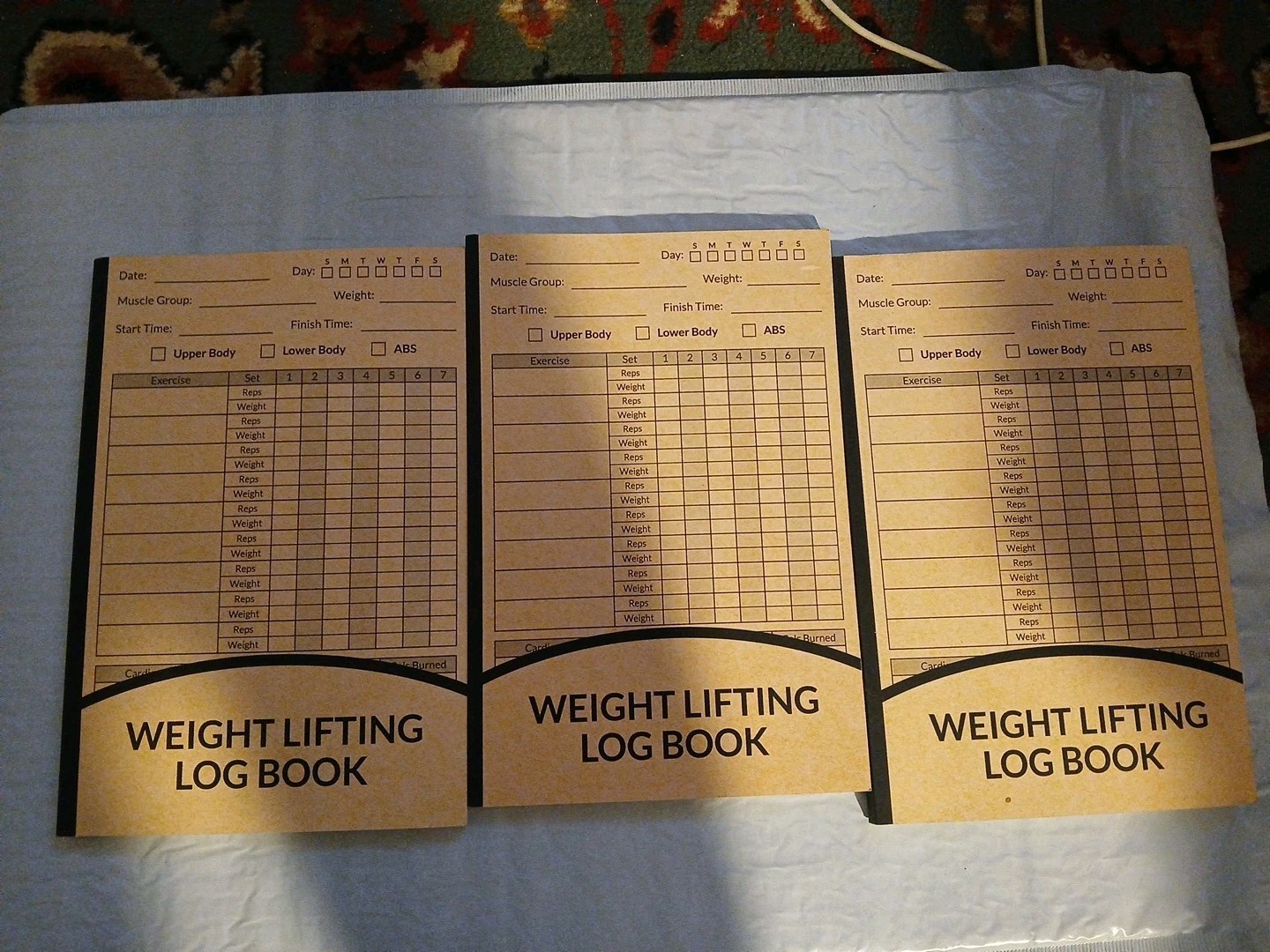 Count 3 Weight Lifting Log Books Workout Tracker for Fitness Progress / B1