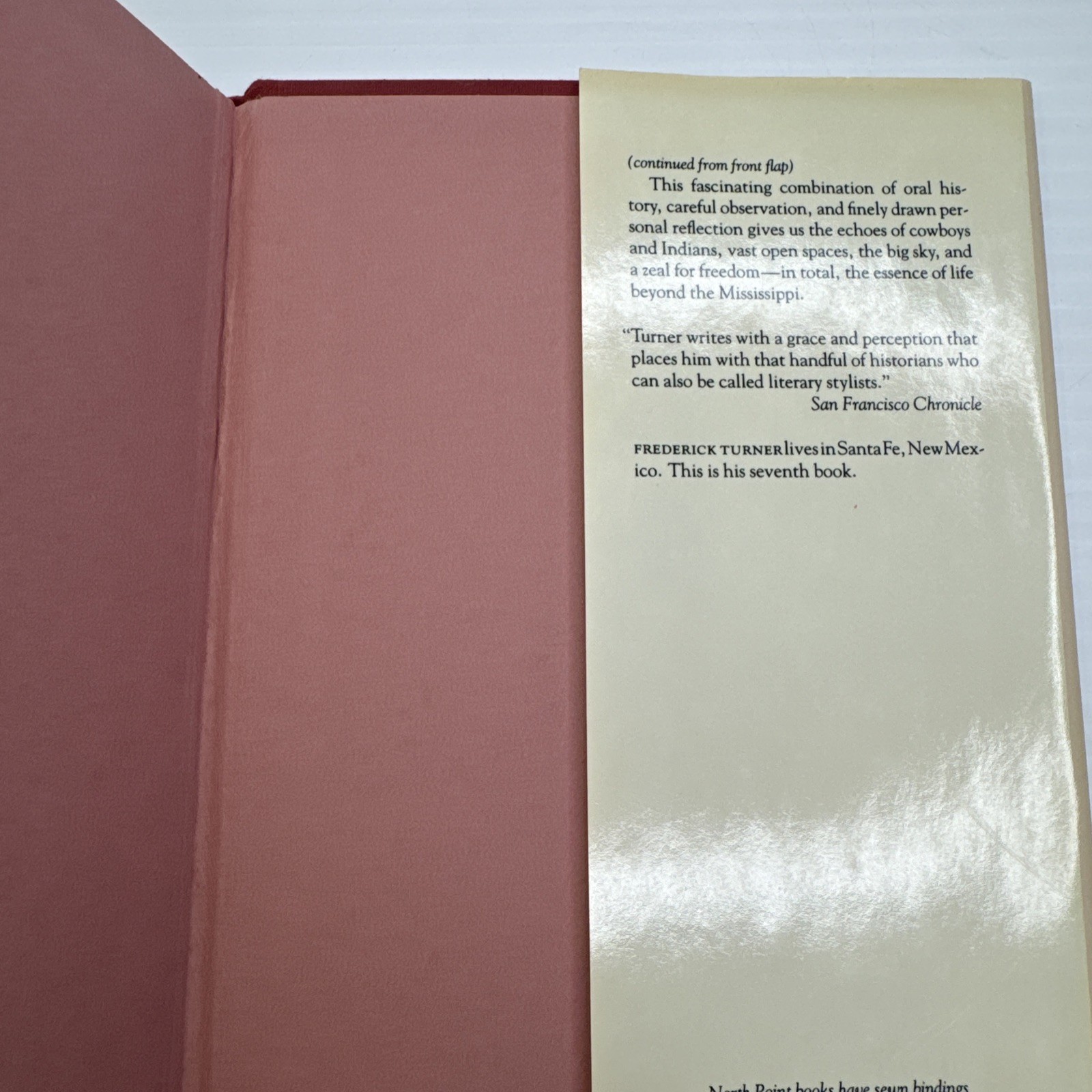 Frederick Turner Of Chiles Cacti and Fighting Cocks Notes on American West 1990