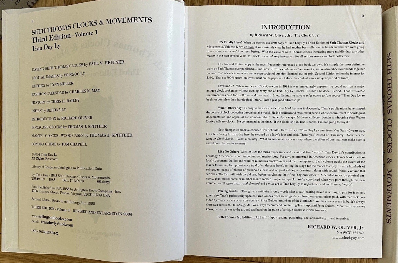 Tran Duy Ly Seth Thomas Clocks and Movements Volume 1 And 2 Third Edition Hardco