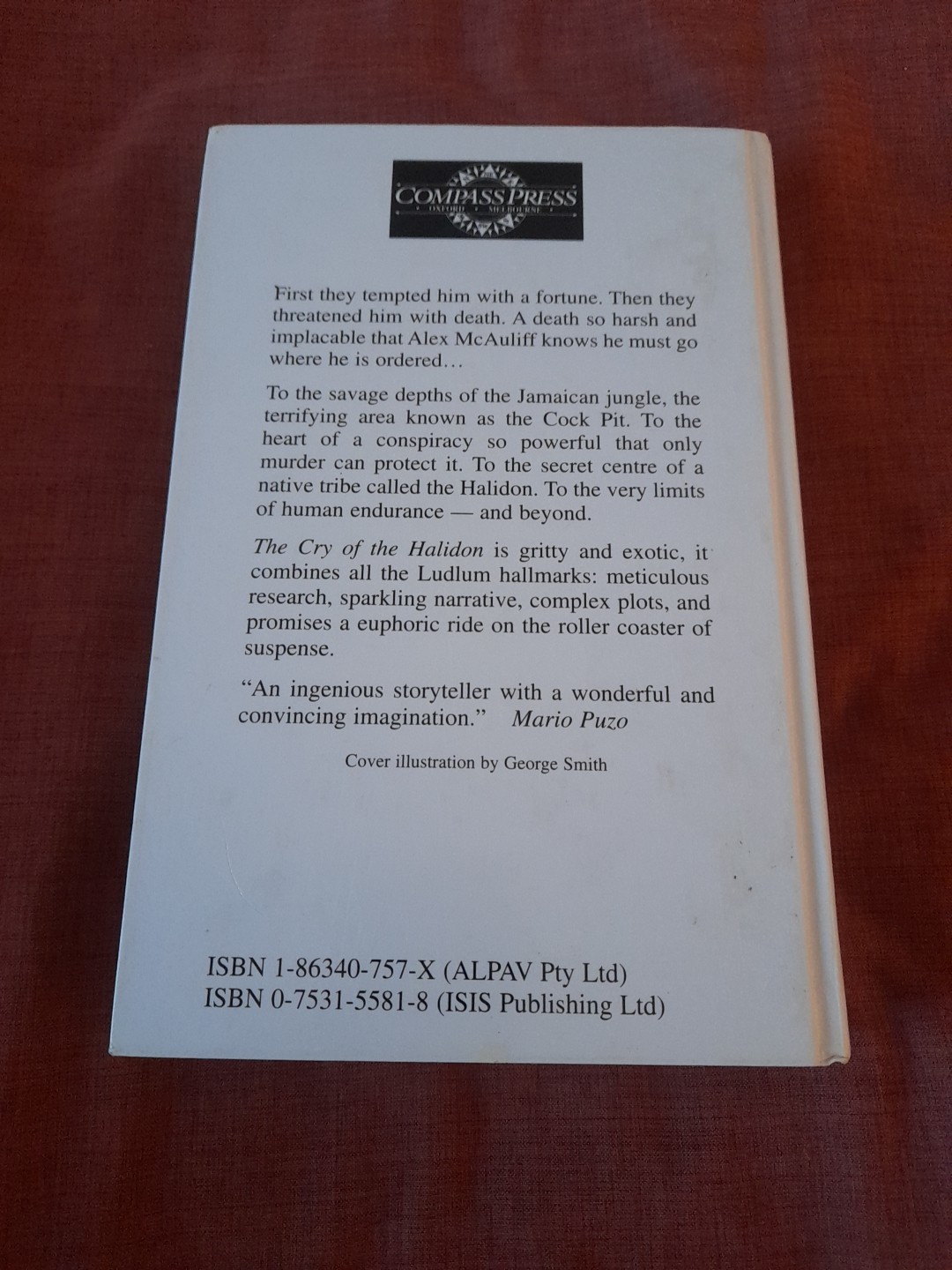 The Cry of the Halidon by Robert Ludlum Hardcover Book Printed 1974, 429 Pages