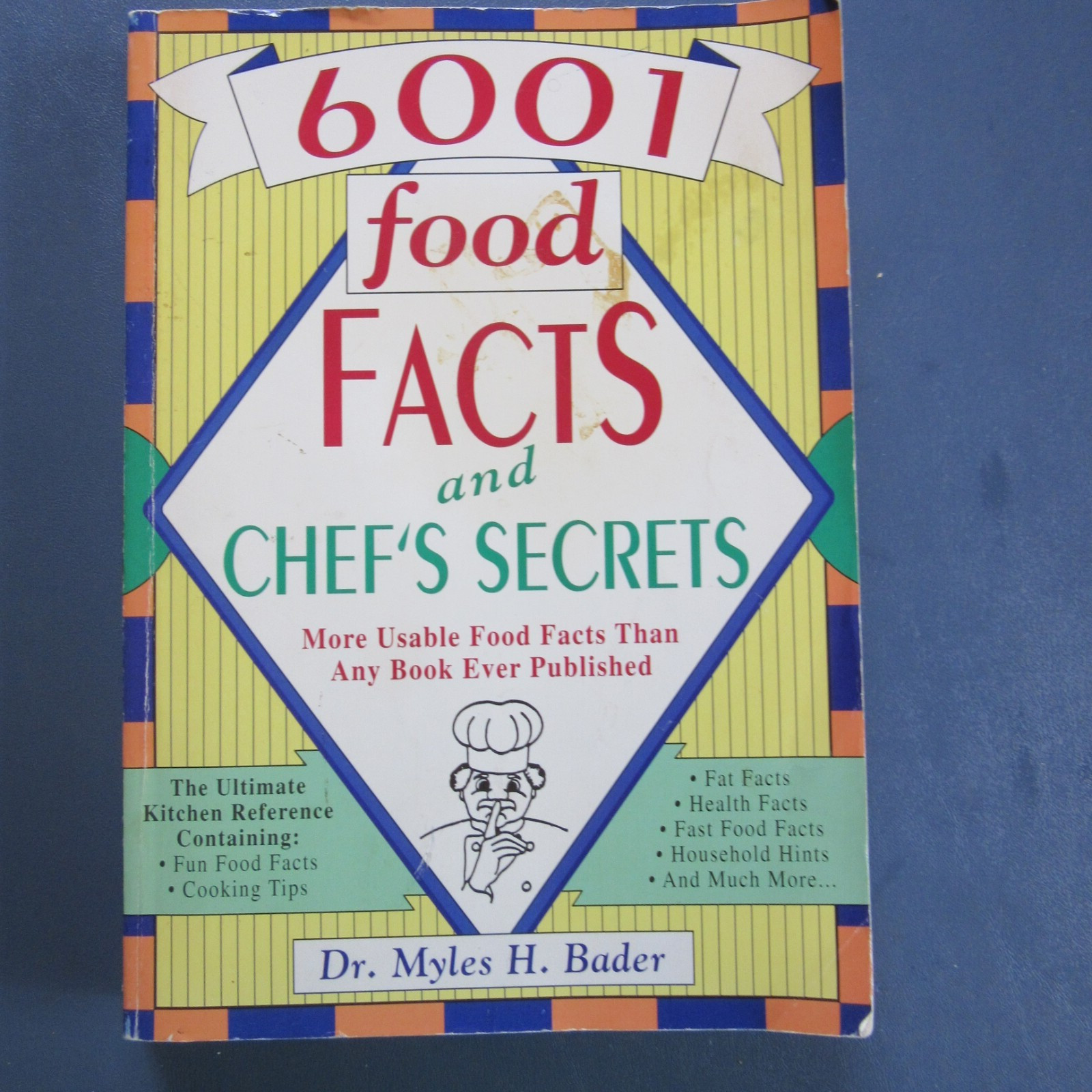 6001 Food Facts and Chef’s Secrets by Dr. Myles H. Bader 1995 signed