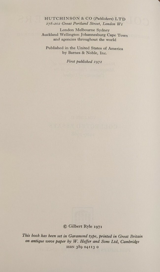 Collected Papers: Critical Essays & Collected Essays 1929-1968