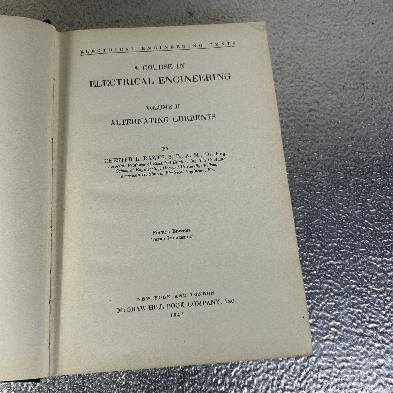 A Course in Electrical Engineering (1947) Volume 2: Alternating Currents