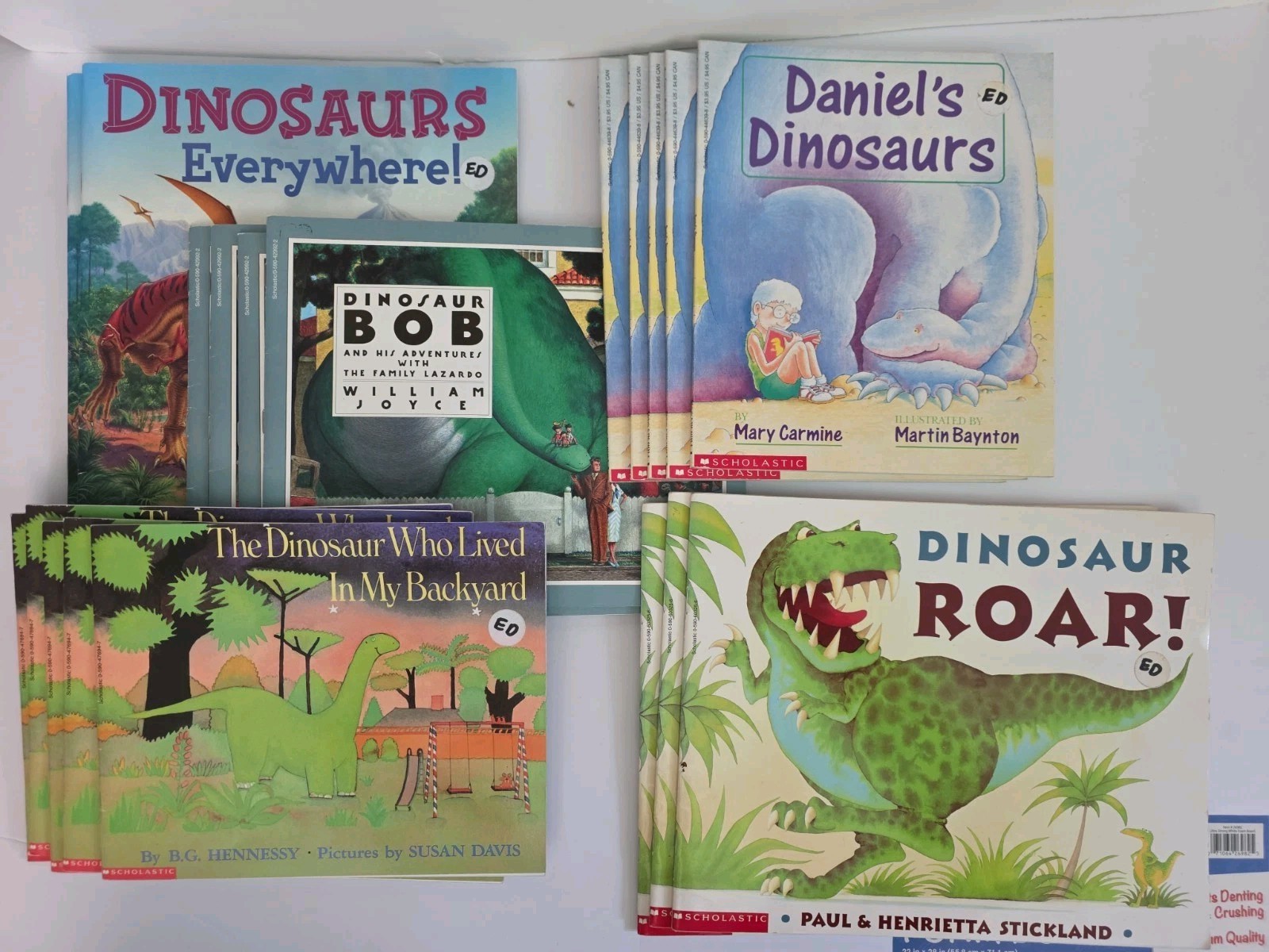 Lot of 19 Dinosaur Books Scholastic 5 Titles Teacher Classroom Library Paperback