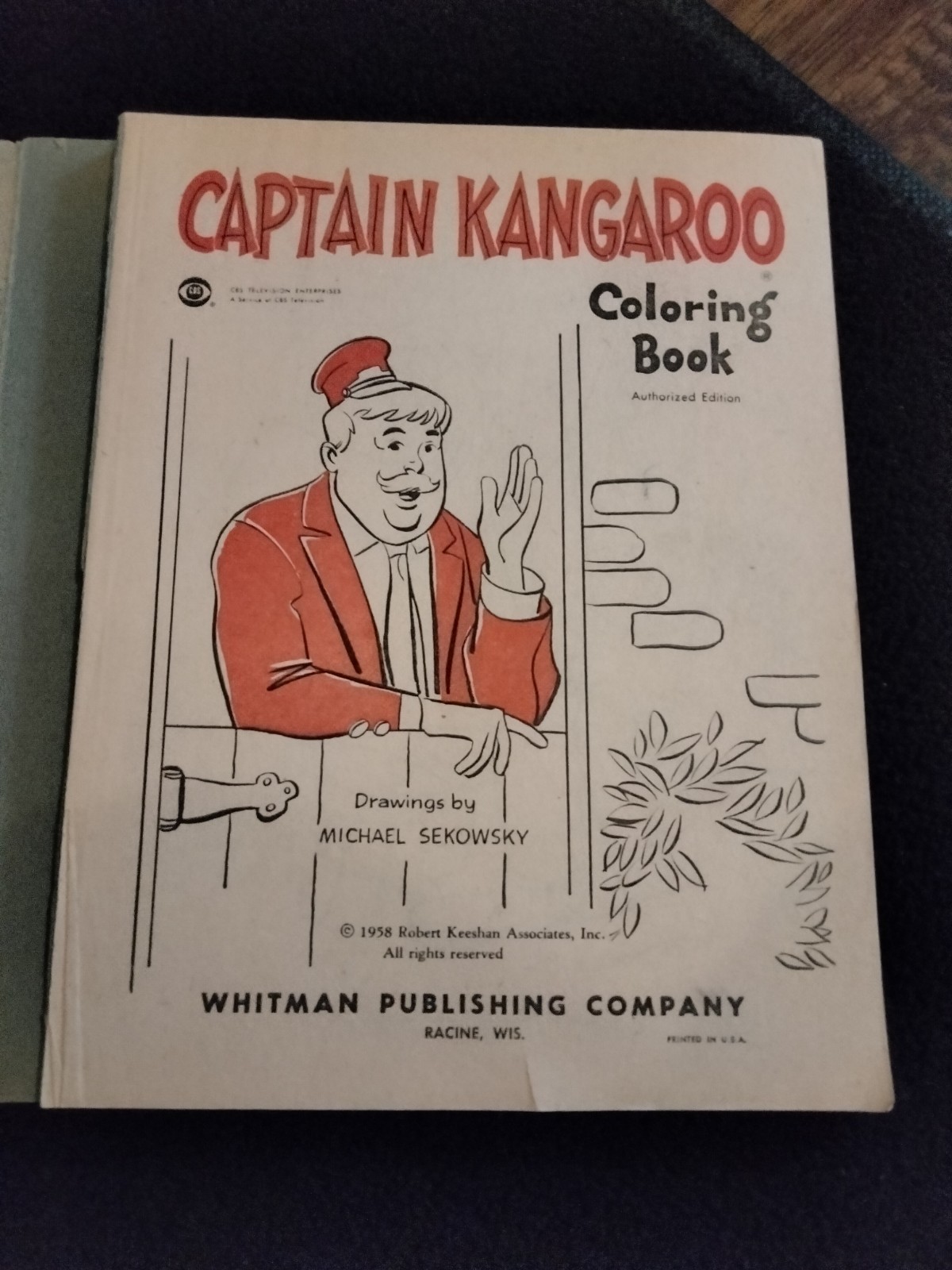 CAPTAIN KANGAROO COLORING BOOK WHITMAN PUBLISHING 1956 VINTAGE CHILDRENS BOOK