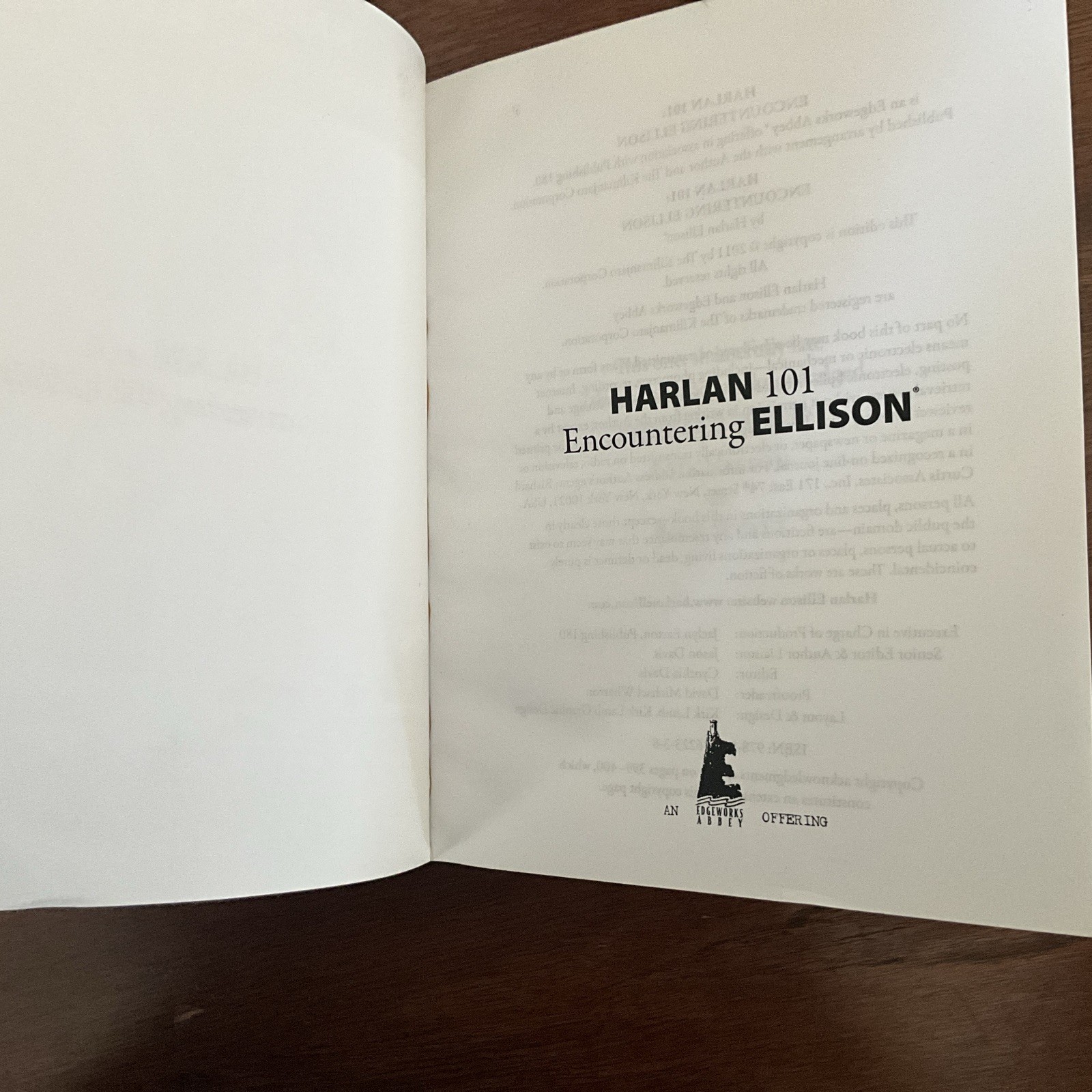 HARLAN 101: ENCOUNTERING ELLISON By Jason Davis Paperback Book Intro Neil Gaiman