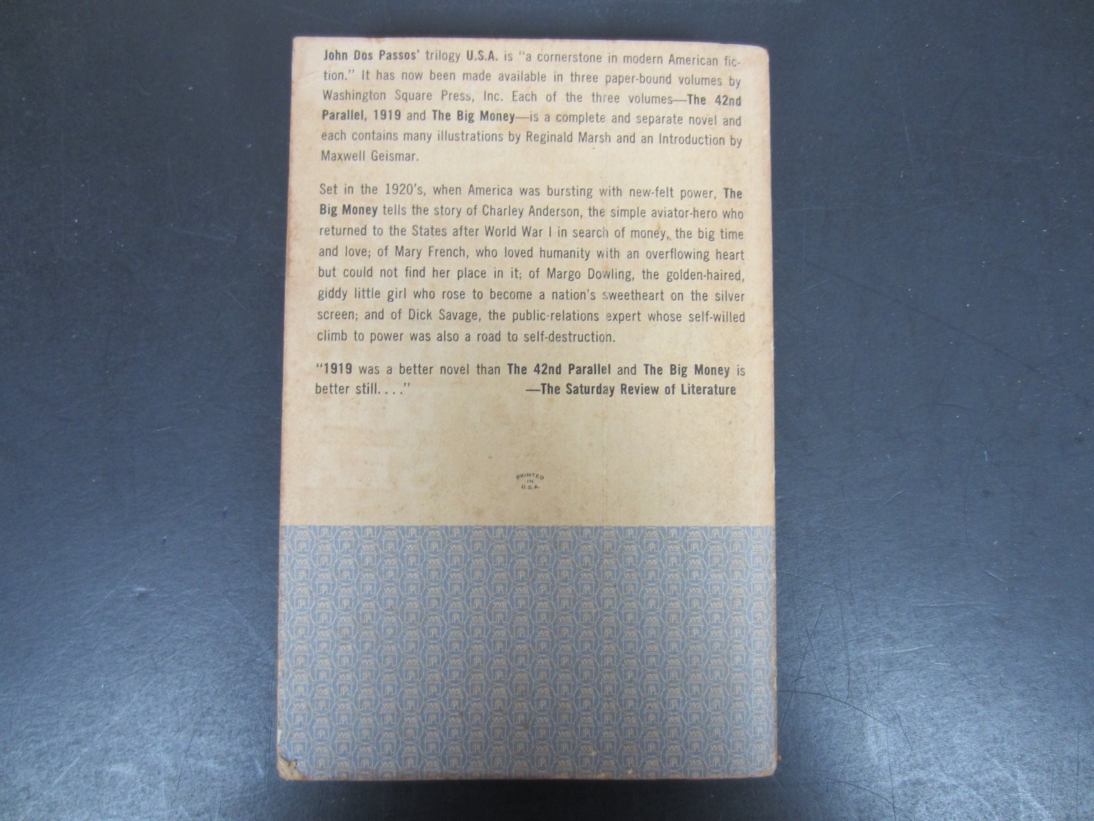 The Big Money John Dos Passos 1961 Washington Square Press Illustrated Classic