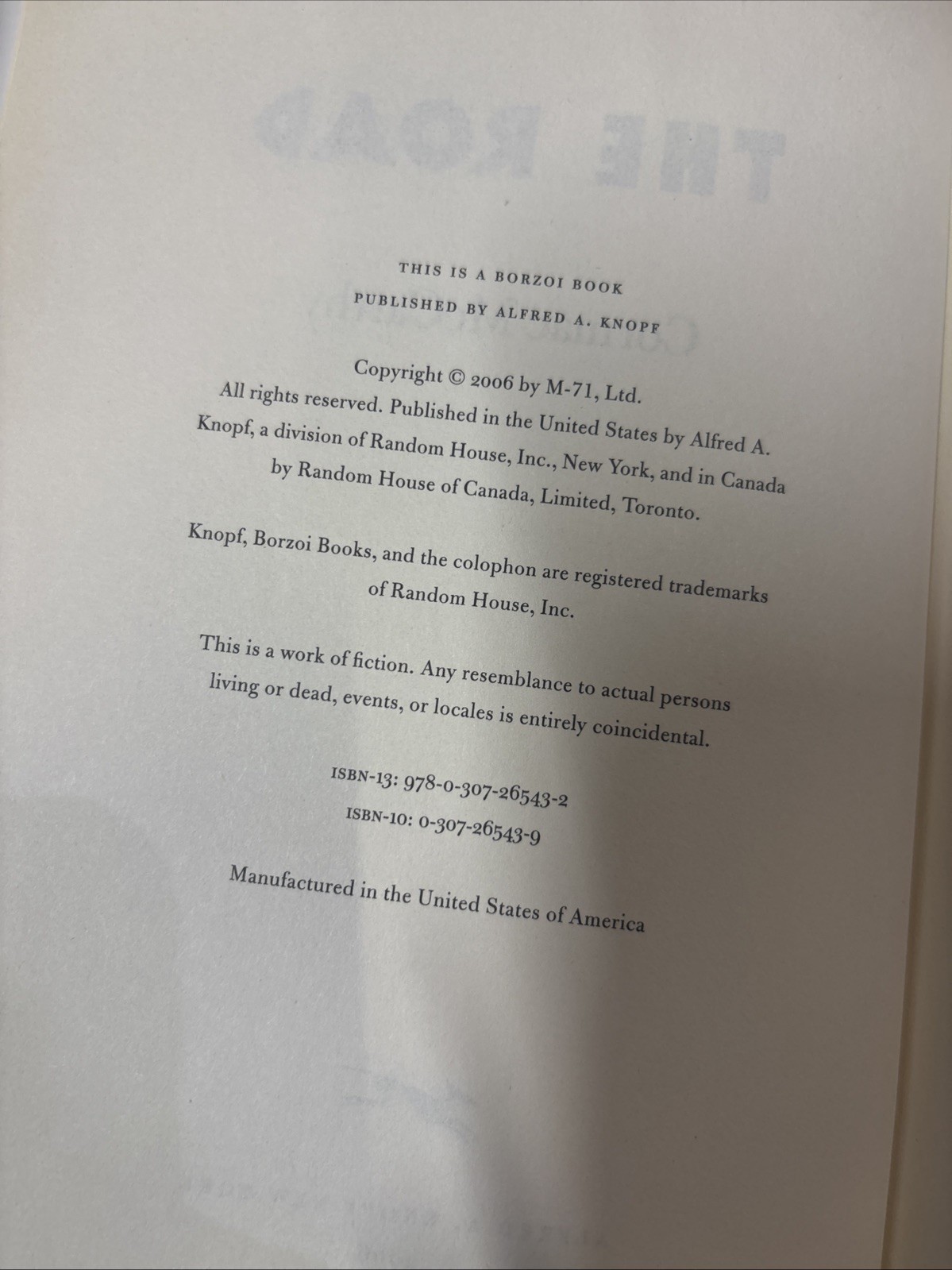 The Road by Cormac McCarthy (Hardcover, 2006)