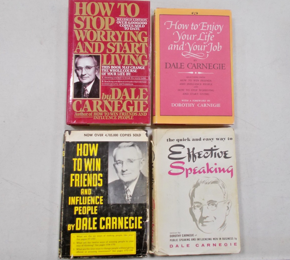 4 DALE CARNEGIE HC W/DJ EFFECTIVE SPEAKING WIN FRIENDS ENJOY YOUR LIFE WORRYING